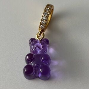 NWOT Elegant Purple Bear pendant with Gold Detailing